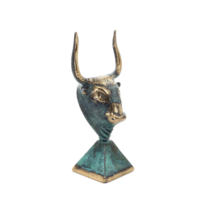 Minotaur: Drottning Pasiphaes son, tjurhuvud, tjurhuvud 11 cm byst, dekorativ staty, minoisk civilisation Brons 5 - grifon.se 