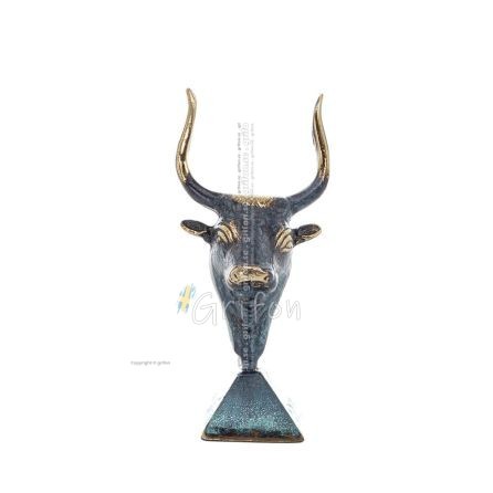 Minotaur: The Son of Queen Pasiphae, Bull Head, Bull Head 15cm Bust Statue Brons Dekorativ, Minoisk Era Brons 1 - grifon.se