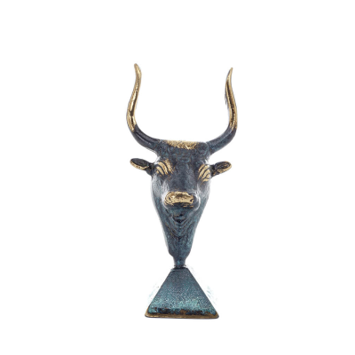 Minotaur: The Son of Queen Pasiphae, Bull Head, Bull Head 15cm Bust Statue Brons Dekorativ, Minoisk Era Brons 1 - grifon.se 