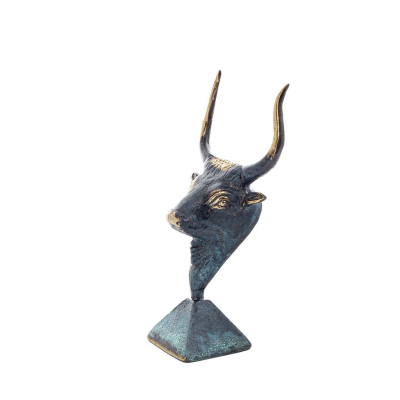Minotaur: The Son of Queen Pasiphae, Bull Head, Bull Head 15cm Bust Statue Brons Dekorativ, Minoisk Era Brons 2 - grifon.se 