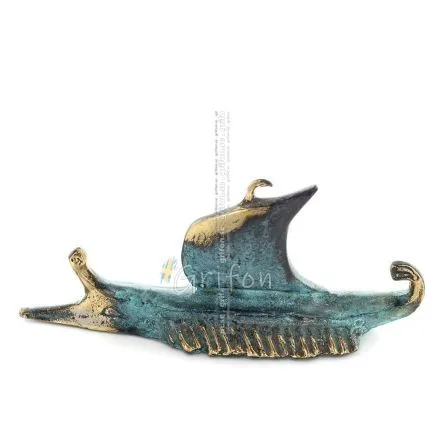 Triiris: Rodd krigsskepp 5x9 cm helkroppsstaty Brons Ornament Brons 1 - grifon.se 