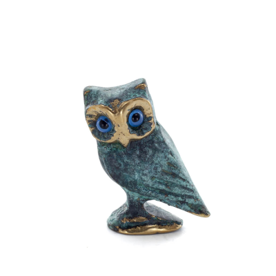 Owl or Glaucus: the sacred bird, symbol of wisdom, prudence, side 3.8x2.5cm Full body statue Bronze decoration Bronze 1 - grifon