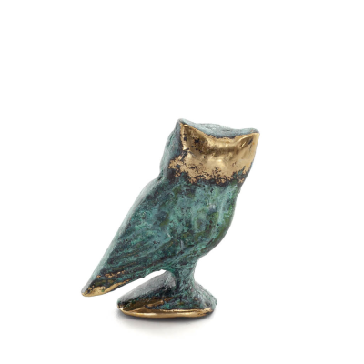 Owl or Glaucus: the sacred bird, symbol of wisdom, prudence, side 3.8x2.5cm Full body statue Bronze decoration Bronze 3 - grifon