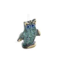 Uggla eller Glaucus: den heliga fågeln, symbol för visdom, försiktighet, öppna vingar n1 3x3cm Helkroppsstaty Bronsdekoration Br