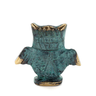Owl or Glaucus: the sacred bird, symbol of wisdom, prudence, open wings n3 7x7cm Full body statue Bronze decoration Bronze 3 - g