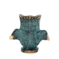 Owl or Glaucus: the sacred bird, symbol of wisdom, prudence, open wings n3 7x7cm Full body statue Bronze decoration Bronze 3 - g