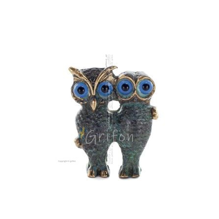 Owl or Glaucus: the sacred bird, symbol of wisdom, prudence, giant 8x5cm Full body statue Bronze decoration Bronze 1 - grifon.se