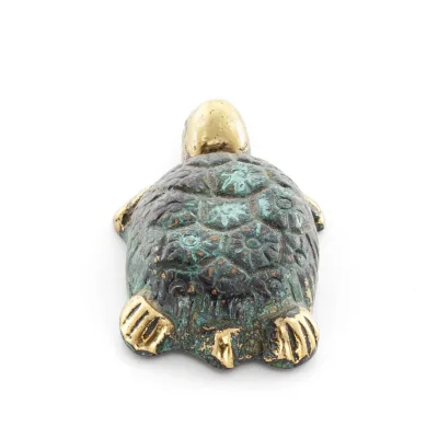 Sköldpadda: symboliserar styrka, mod, skydd, visdom, tålamod 3x2cm helkroppsstaty Brons Ornament Brons 2 - grifon.se 