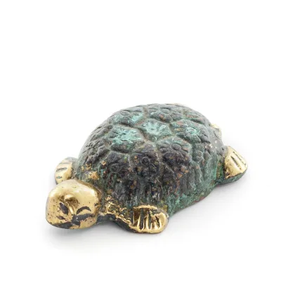 Sköldpadda: symboliserar styrka, mod, skydd, visdom, tålamod 3x2cm helkroppsstaty Brons Ornament Brons 5 - grifon.se 