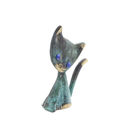 Kattplakett 8x6 cm helkroppsstaty Brons Dekorativ, miniatyr Brons 5 - grifon.se 