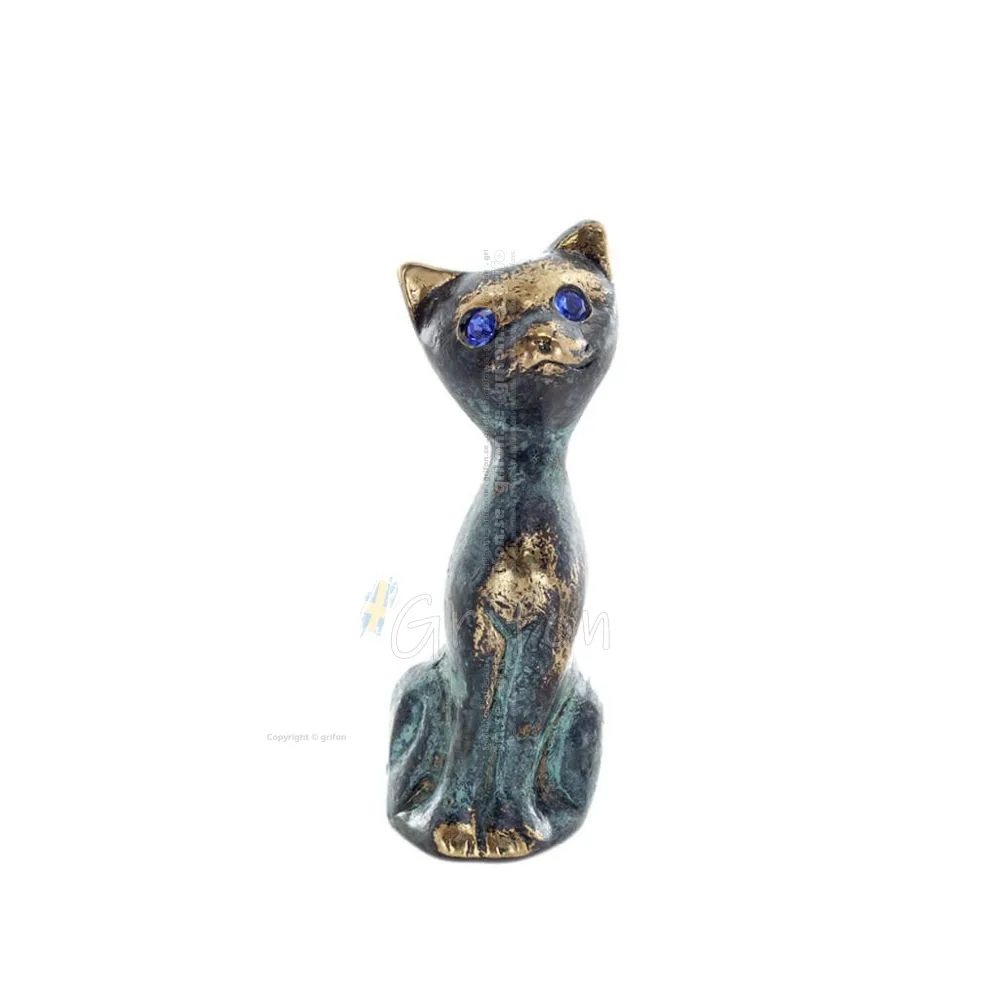 Små katter 7x2cm Helkroppsstaty Brons dekorativ, Miniatyr Brons 1 - grifon.se 