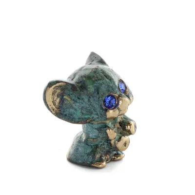 Mus 4x3 cm helkroppsstaty Brons prydnad, miniatyr Brons 5 - grifon.se 