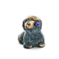 Hund 4x4cm Helkroppsstaty Bronsdekoration, miniatyr Brons 1 - grifon.se 