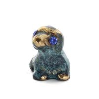 Hund 4x4cm Helkroppsstaty Bronsdekoration, miniatyr Brons 5 - grifon.se 