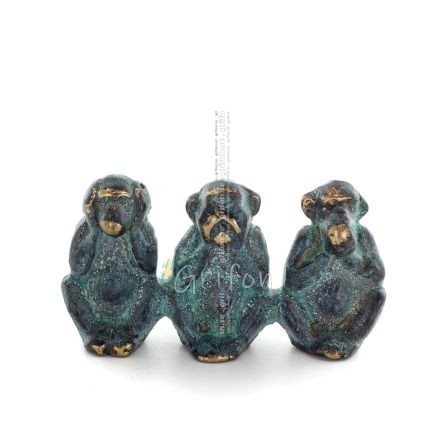 Apor Medium 6x3cm Helkroppsstaty Bronsprydnad, miniatyr Brons 1 - grifon.se