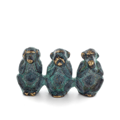 Monkeys Medium 6x3cm Full Body Statue Bronze Ornament, Miniature Bronze 1 - grifon.se 