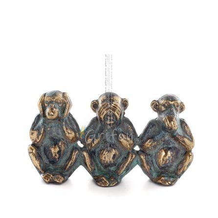 Monkeys Large 9x5cm Full Body Statue Bronze Ornament, Miniature Bronze 1 - grifon.se