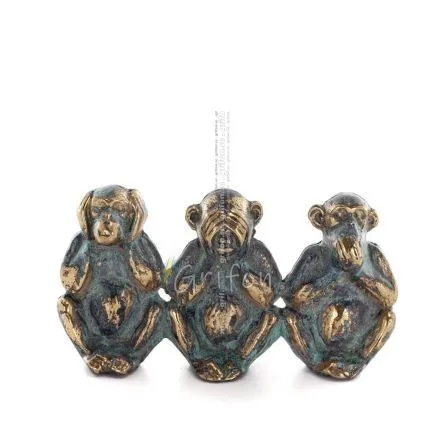 Monkeys Large 9x5cm Full Body Statue Bronze Ornament, Miniature Bronze 1 - grifon.se 