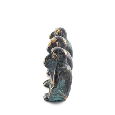 Monkeys Large 9x5cm Full Body Statue Bronze Ornament, Miniature Bronze 2 - grifon.se 