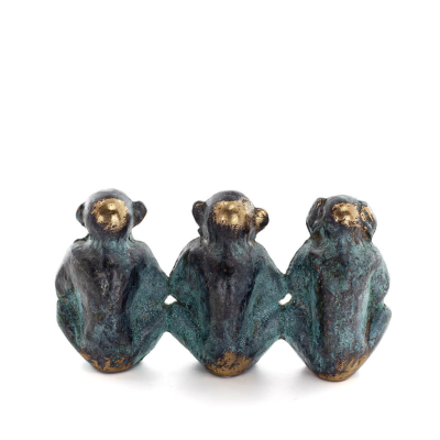 Monkeys Large 9x5cm Full Body Statue Bronze Ornament, Miniature Bronze 3 - grifon.se 