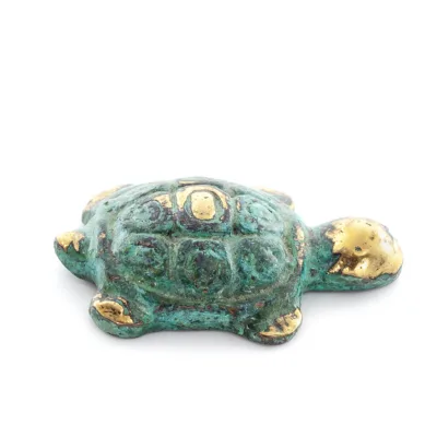 Sköldpadda: symboliserar styrka, mod, skydd, visdom, tålamod 5x3cm Helkroppsstaty Brons Ornament Brons 3 - grifon.se 
