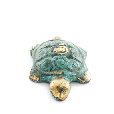 Sköldpadda: symboliserar styrka, mod, skydd, visdom, tålamod 5x3cm Helkroppsstaty Brons Ornament Brons 4 - grifon.se 