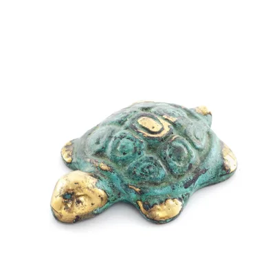 Sköldpadda: symboliserar styrka, mod, skydd, visdom, tålamod 5x3cm Helkroppsstaty Brons Ornament Brons 5 - grifon.se 