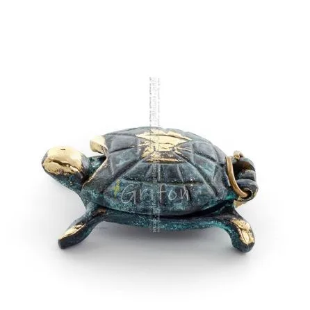Turtle 5x3cm Jewelry Box, Jewelry Box, Box-like Case for Storage 5x3cm Full Body Statue Bronze Ornament, Miniature Bronze 1 - gr