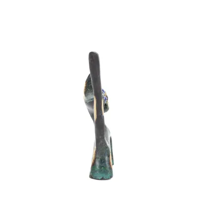 Tunn svans katt 8x5 cm helkroppsstaty Bronsprydnad, miniatyr Brons 4 - grifon.se 