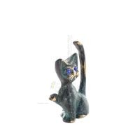 Tunn svans katt 8x4 cm helkroppsstaty Bronsprydnad, miniatyr Brons 5 - grifon.se 