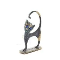 Katt Ny vände 8,5 cm helkroppsstaty Brons Ornament Miniatyr Brons 5 - grifon.se 