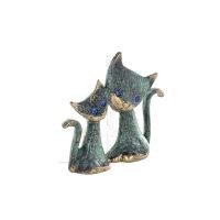 Kattskulptur par 9 cm helkroppsstaty Bronsprydnad, miniatyr Brons 5 - grifon.se 