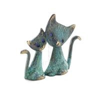 Cat Sculpture Couple 11cm Full Body Statue Bronze Ornament, Miniature Bronze 5 - grifon.se 