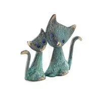 Cat Sculpture Couple 11cm Full Body Statue Bronze Ornament, Miniature Bronze 5 - grifon.se 