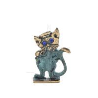Katt Nya hÃ¤nder 7,5 cm Helkroppsstaty Brons Ornament Miniatyr Brons 1 - grifon.se 