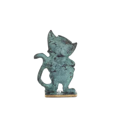 Katt Nya händer 7,5 cm Helkroppsstaty Brons Ornament Miniatyr Brons 3 - grifon.se 