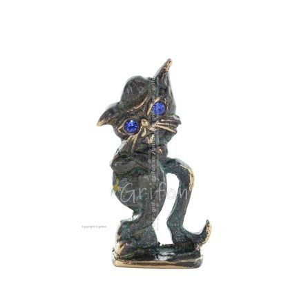New Cross-legged Cat 7.5cm Full Body Statue Bronze Ornament Miniature Bronze 1 - grifon.se 