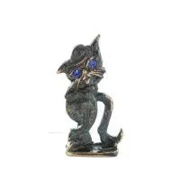 New Cross-legged Cat 7.5cm Full Body Statue Bronze Ornament Miniature Bronze 1 - grifon.se 