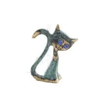 Kattsvans stående 7 cm helkroppsstaty Bronsprydnad, miniatyr Brons 1 - grifon.se 