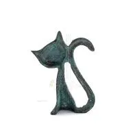 Kattsvans stående 7 cm helkroppsstaty Bronsprydnad, miniatyr Brons 3 - grifon.se 