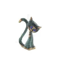 Kattsvans stående 7 cm helkroppsstaty Bronsprydnad, miniatyr Brons 5 - grifon.se 