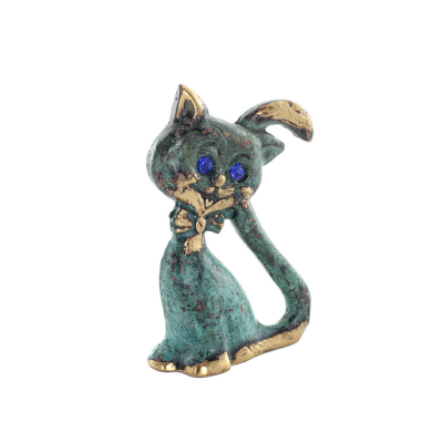 Kattsvans stÃ¥ende 7,5 cm helkroppsstaty Bronsprydnad, miniatyr Brons 5 - grifon.se 