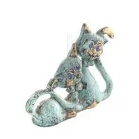 Bow Tie Couple Cat 7.5cm Full Body Statue Bronze Ornament, Miniature Bronze 5 - grifon.se 