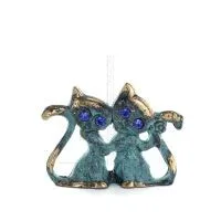 Katt Par Mini 5 cm helkroppsstaty Brons prydnad, miniatyr Brons 1 - grifon.se 