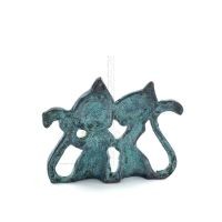 Cat Couple Mini 5cm Full Body Statue Bronze Ornament, Miniature Bronze 3 - grifon.se 