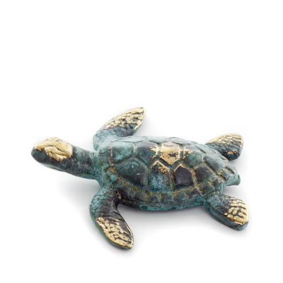 Loggerhead skÃ¶ldpadda 7x7cm Helkroppsstaty Bronsdekoration Brons 1 - grifon.se 