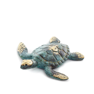 Loggerhead skÃ¶ldpadda 7x7cm Helkroppsstaty Bronsdekoration Brons 5 - grifon.se 