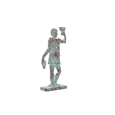 Dionysos: Vinets och festens gud. 23x8cm Helkroppsstaty Bronsdekoration, antikens Grekland Brons 3 - grifon.se 