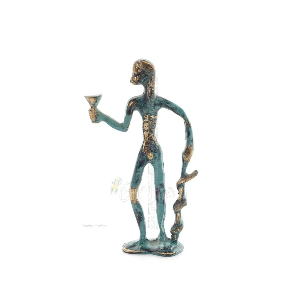 Hippokrates: Den moderna medicinens fader, 13x6 cm helkroppsstaty bronsprydnad, antikens Grekland Brons 1 - grifon.se 