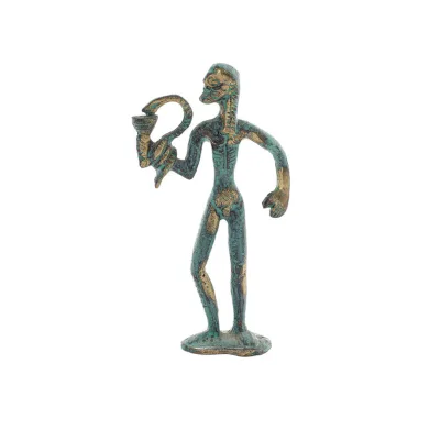 Asclepius: Medicinens gud, 13 cm helkroppsstaty Brons Ornament, antikens Grekland Brons 1 - grifon.se 